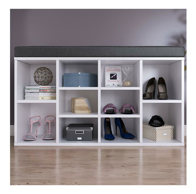 Ormarić za obuću Liquidado (bijela + tamnosiva) 