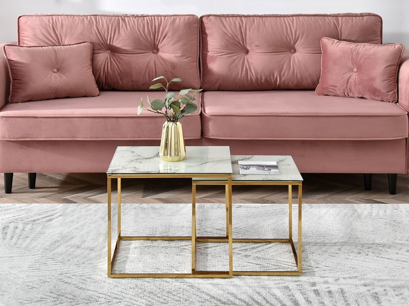 Konferenčný stolík Prana Law (biela + zlatá)