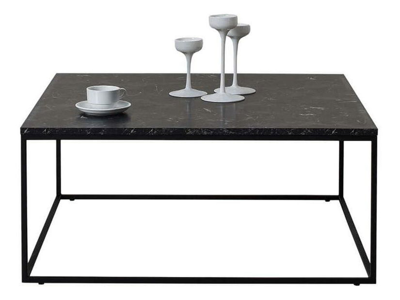 Măsuță cafea Shepolendo 2 (marmură negru + negru)