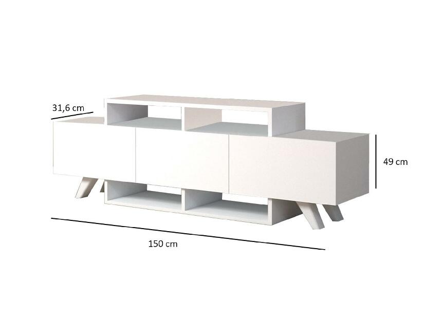 TV asztal/szekrény Duvabu (fehér) 