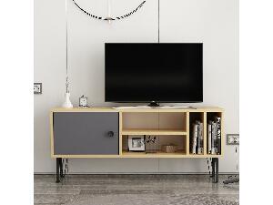 TV asztal/szekrény Simima 4 (tölgy + antracit) 