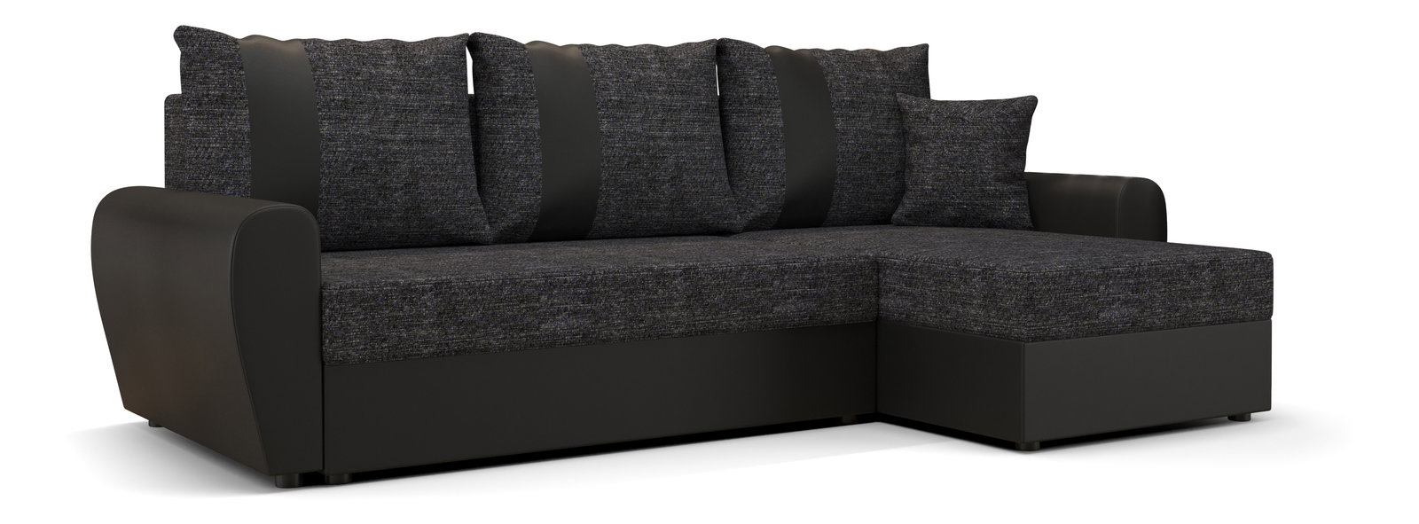 Kutna garnitura Daven L (tamnosiva + crna) (D)