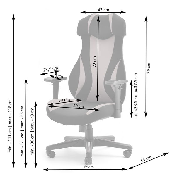 Fotelja Icco (siva + crna)