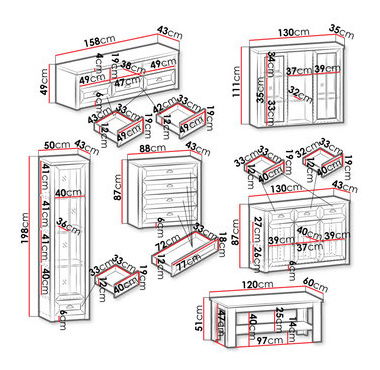 Nábytok do obývacej izby Patrick III (borovica andersen + dub lefkas tmavý)