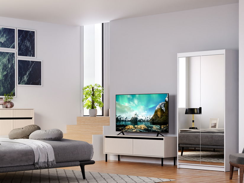 Dulap de haine cu oglindă Elanor I (alb)