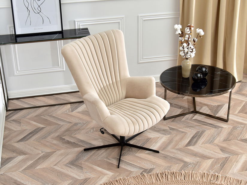 Relaxačné kreslo Elesenta (béžová + čierna)