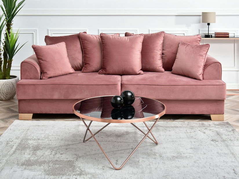 Konferenčný stolík Armin Xl (čierny mramor + medená)