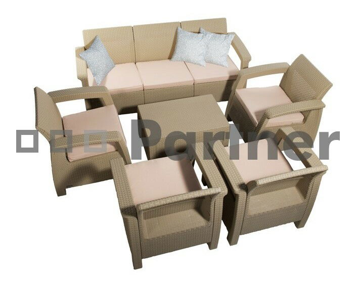 Záhradný nábytok Thalia cappucino (um. ratan) *vankúše ZADARMO