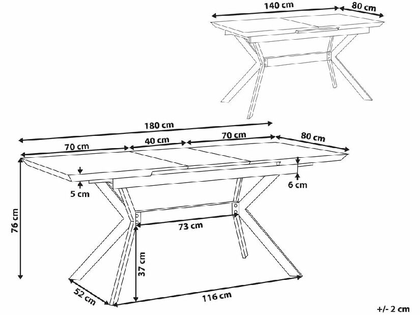 Scaun de sufragerie BENOS (gri + negru) (pentru 6 persoane)