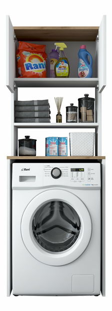 Kúpeľňová skrinka Karoline 101 (Biela + Orech)