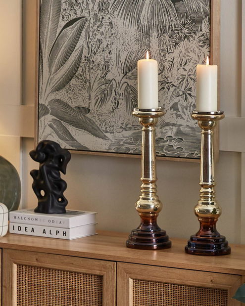 Set 2 svietnikov 40 cm Imara (zlatá)