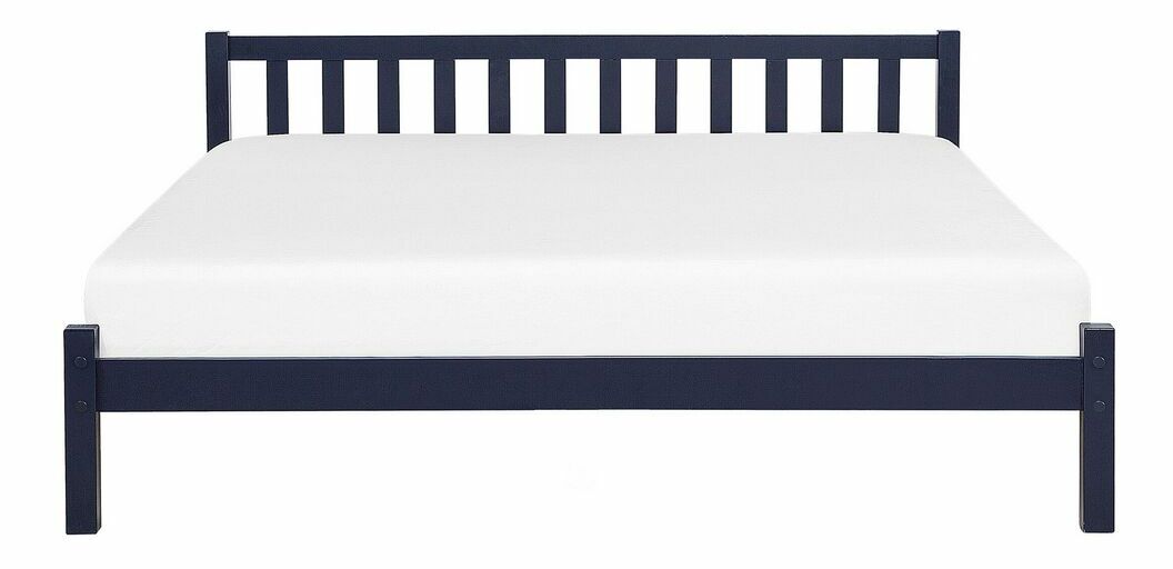 Pat matrimonial 160 cm FLORIS (cu somieră) (albastru)