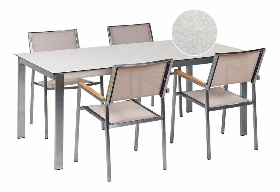 Set mobilier de grădină Cleopatra (bej + alb)