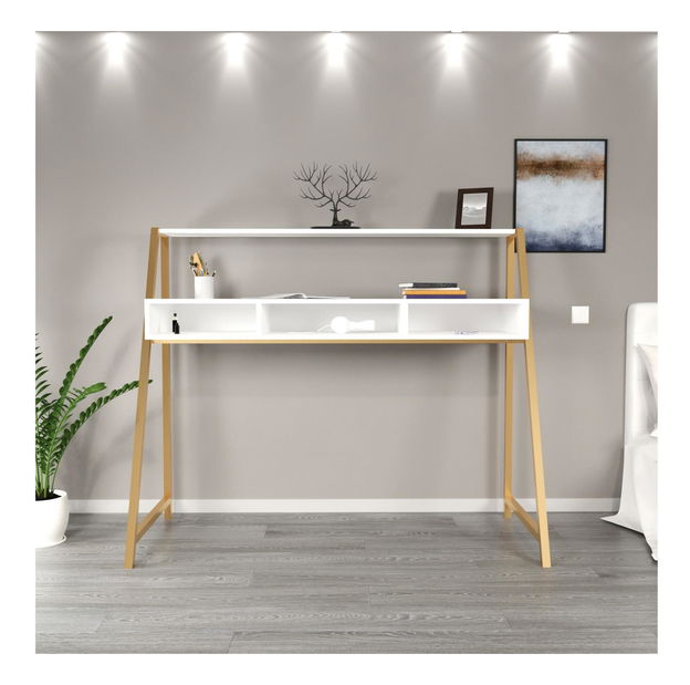 Íróasztal Decorative (fehér + arany)