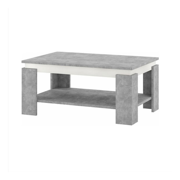 Dohányzóasztal PIANO (beton + fehér)