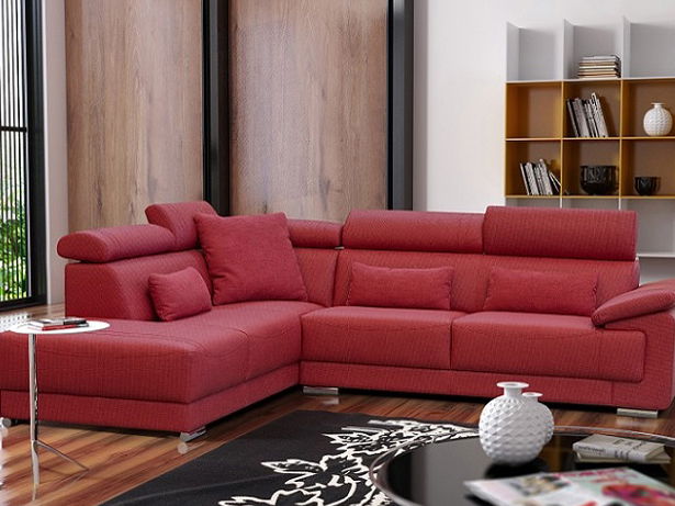Rohová sedačka Caila (vínová) (L)