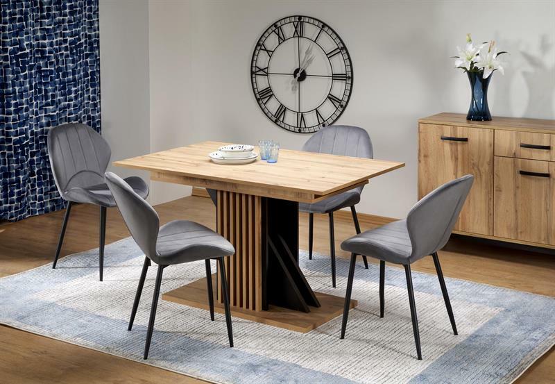 Étkezőasztal Fabiano (wotan tölgy + fekete) (4 és 6 fő számára)