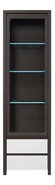 Vitrină Kasey REG1W2SL (L/P) (Wenge + Alb lucios)