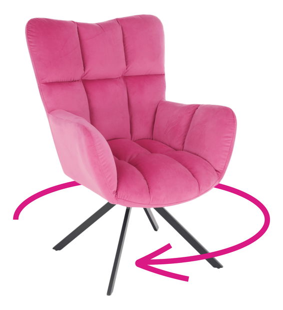Dizájnos fotel Komand (rózsaszín)