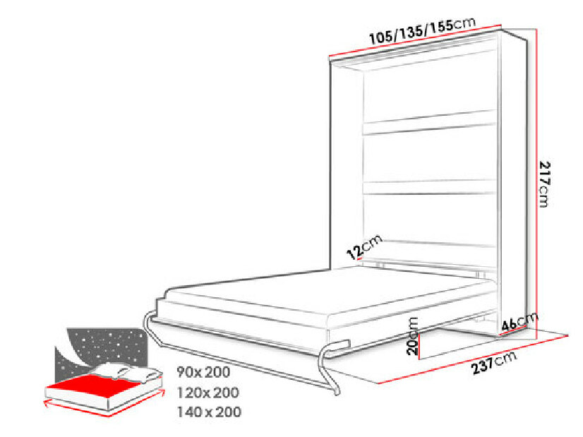 Pat rabatabil Callista Pro I (Gri) (90x200)