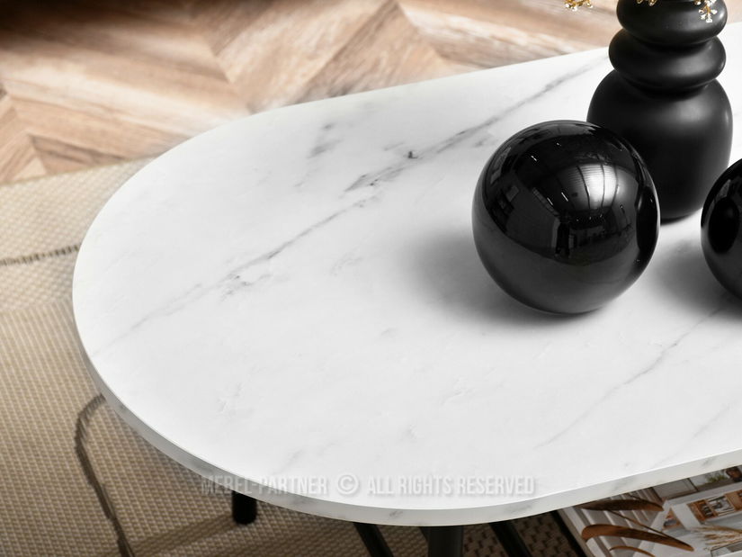 Măsuță de cafea Lorelail Xl (alb + negru)