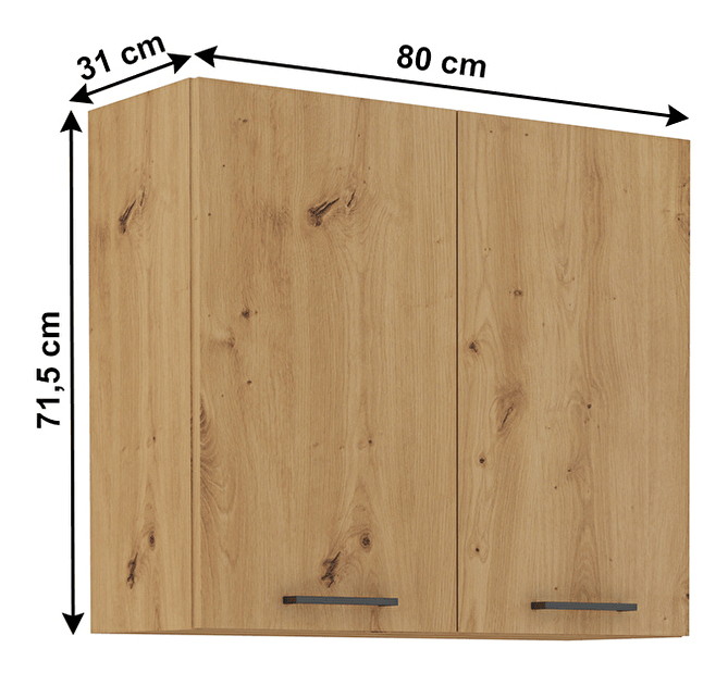 Horná kuchynská skrinka Meriel 80 G-72 2F (dub artisan)