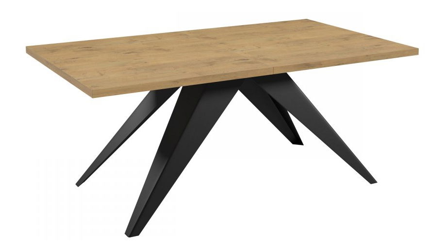 Rozkladací jedálenský stôl Awalean 140 (čierna + dub lancelot) (pre 6-10 osôb)