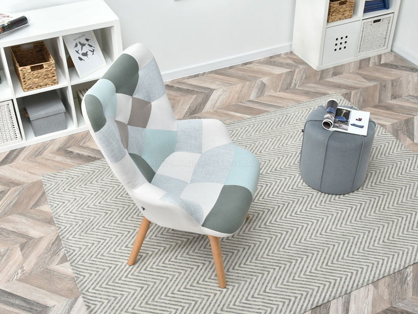 Fotel Nutri (patchwork + fekete)