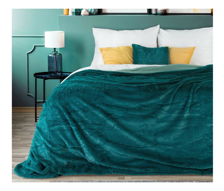 Prehoz na posteľ 220x200 cm LUCID (tyrkysová tmavá)