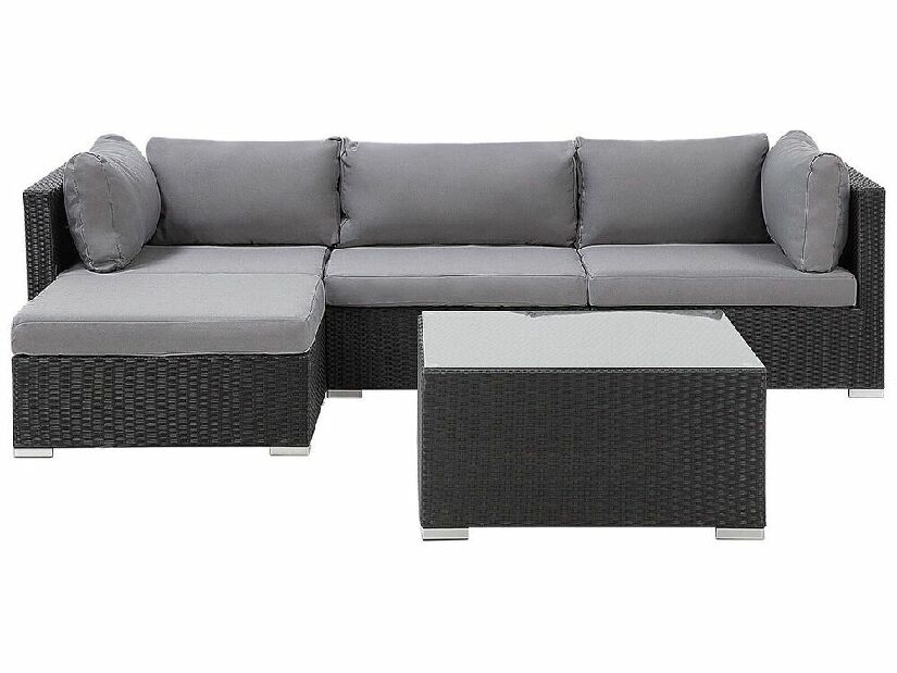 Set mobilier de grădină Sanza (negru + gri)