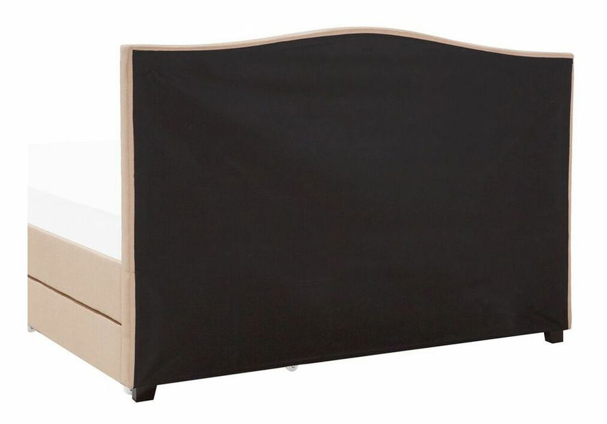 Pat matrimonial 180 cm MONTHY (cu spațiu de depozitare) (cu somieră) (bej)