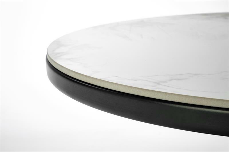 Stolić za kavu Gayle (bijeli mramor + orah + zlatna)