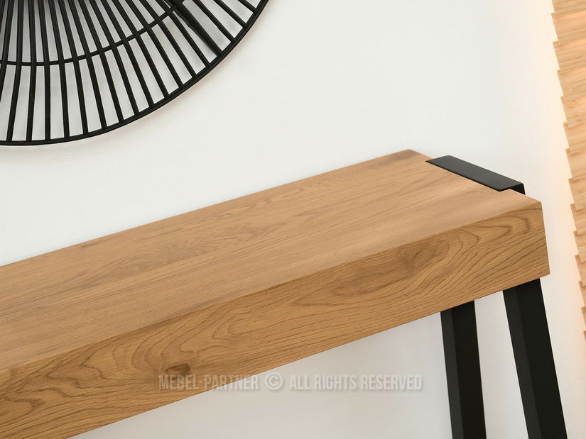 Măsuță consolă Mukusiz (stejar + negru)