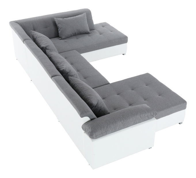 Rohová sedačka U Lenona (biela + svetlosivá) (P)