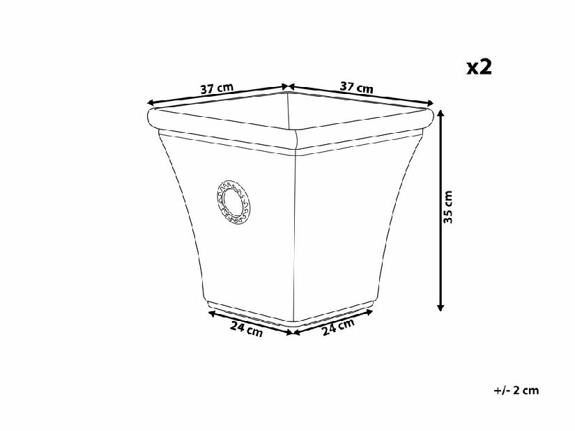 Sada 2 kvetináčov 35 cm Elat (biela)