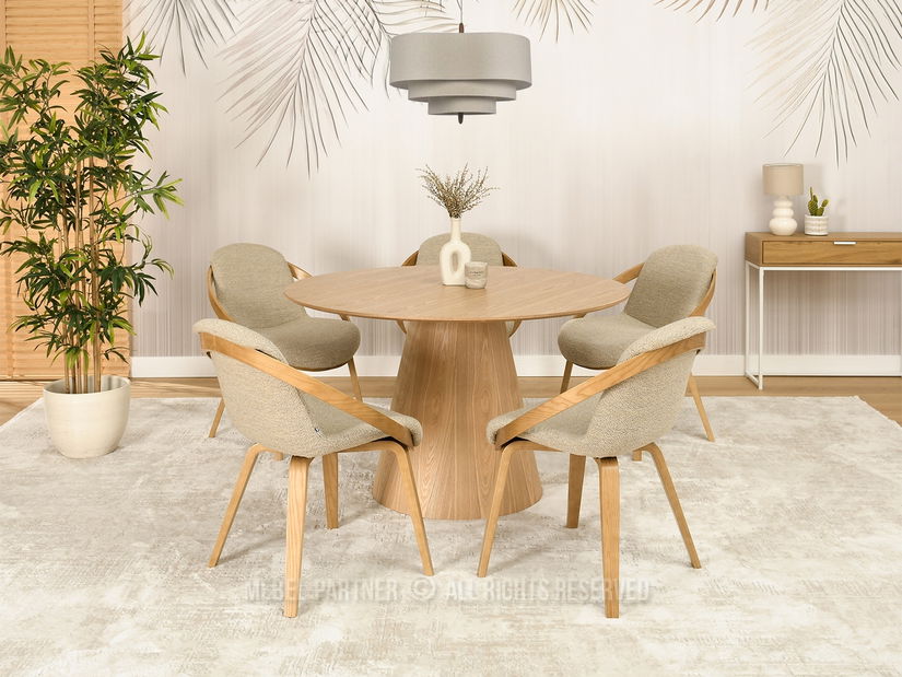 Scaun Lila K (bej + stejar)