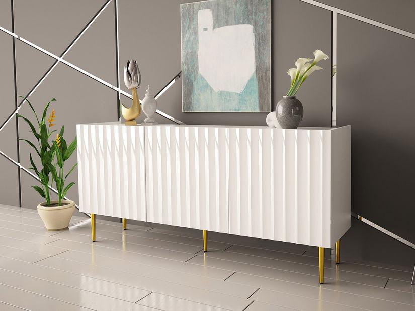 Komoda Mirjan Bryony -160 (bijela + bijeli sjaj)