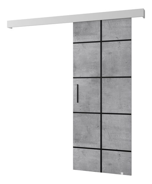 Klizna vrata 90 cm Sharlene III (beton + bijela mat + crna)