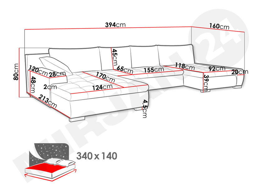 Kutna garnitura Carmine (metvica)
