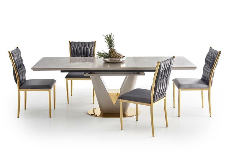 Blagovaonski stol Valencia (svijetlosiva + zlatna)