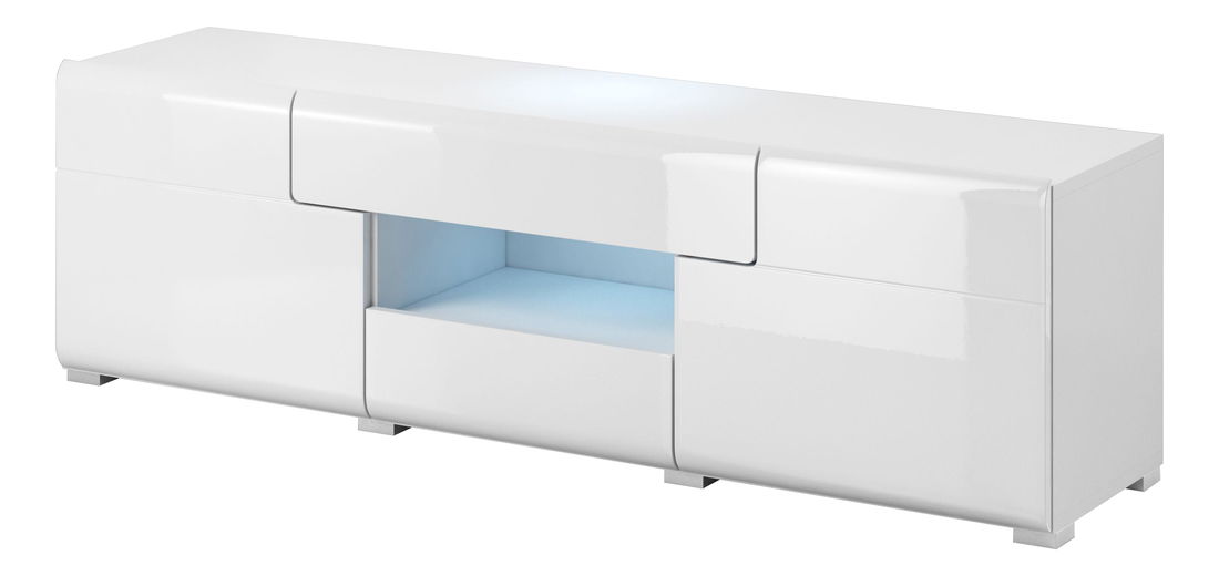 Masă TV Tamie Typ 41 (alb + alb lucios)