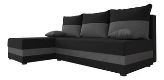 Rohová sedacia súprava Harmony L (čierna + sivá) (L)