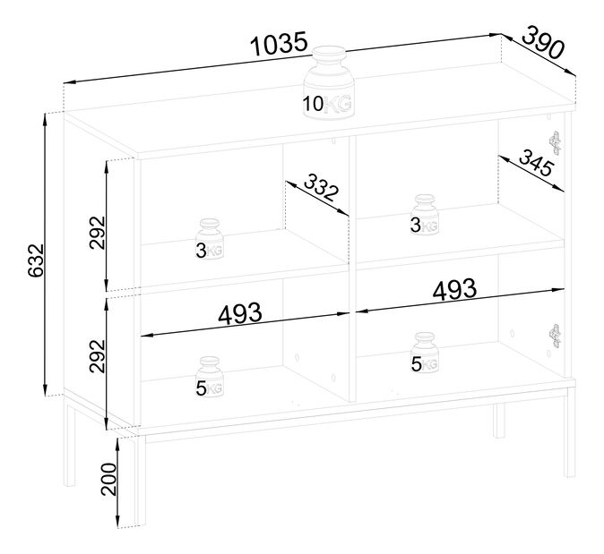 Vitrină Silvano K104 (Negru + Stejar wotan) (cu iluminat LED)