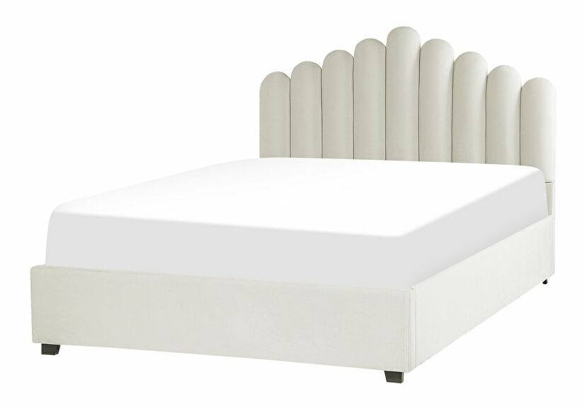 Manželská posteľ 140 cm Valhala (biela) (s roštom a úložným priestorom)