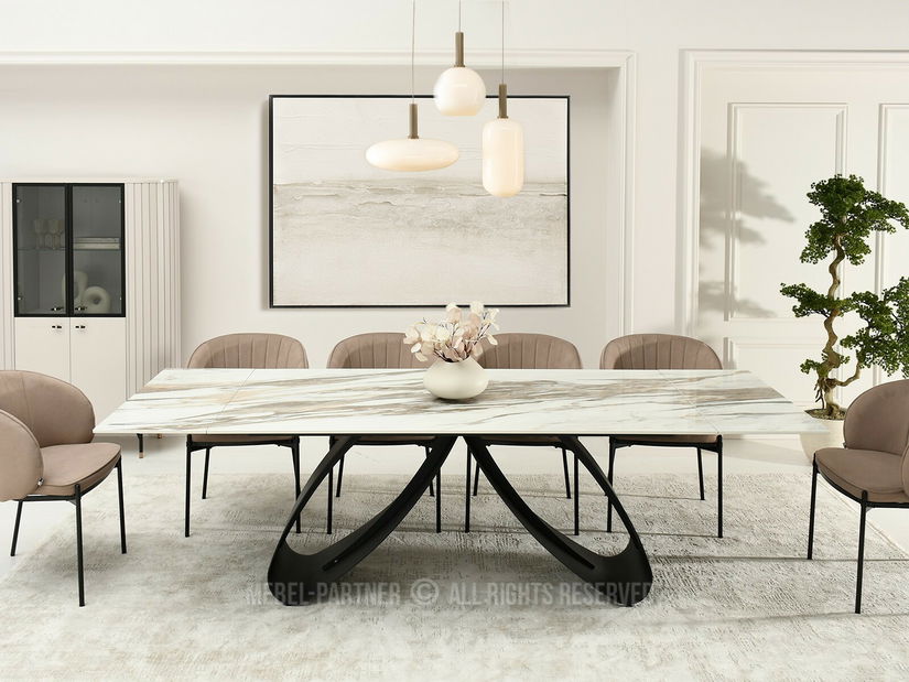 Blagovaonski stol Pagina (mramor + crna)