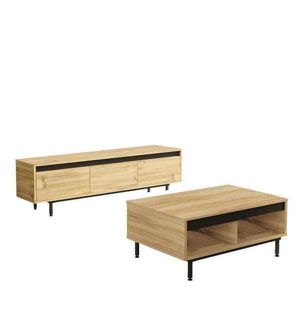 Nappali bútor szett Levoretta 33 (tölgy + fekete)