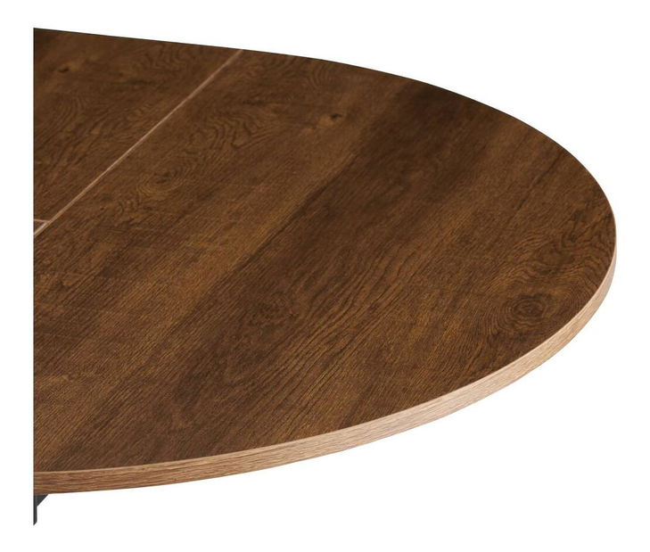 Masă de sufragerie extensibilă Amero (stejar închis + negru) (pentru 4-6 persoane)