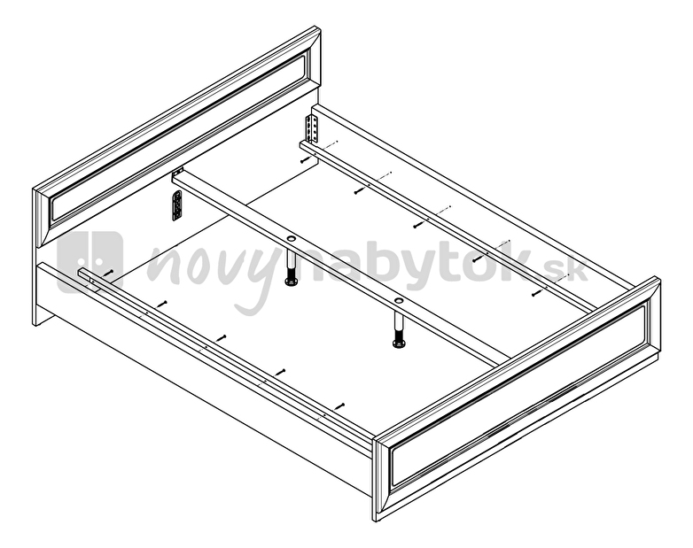 Manželská posteľ 160 cm BRW Charlotta LOZ/160