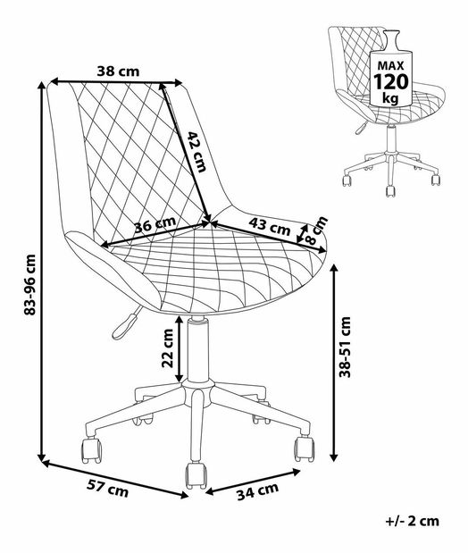 Kancelárska stolička Masar (čierna)