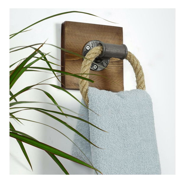 Zidni držač ručnika Mapeno 8 (orah + crna)